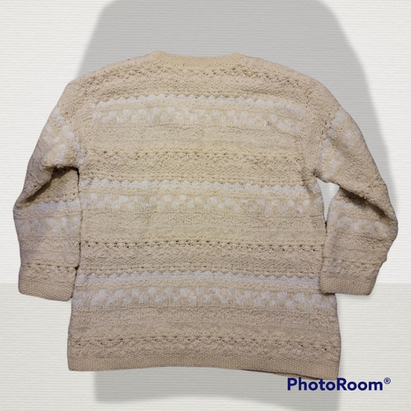 Jones New York Sport wool cream and white sweater, size Large - Picture 4 of 5